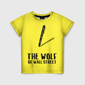 Детская футболка 3D с принтом Волк с Уолл Стрит в Белгороде, 100% гипоаллергенный полиэфир | прямой крой, круглый вырез горловины, длина до линии бедер, чуть спущенное плечо, ткань немного тянется | the wolf of wall street | волк с уолл стрит | леонардо дикаприо | мартин скорсезе | продай мне эту ручку