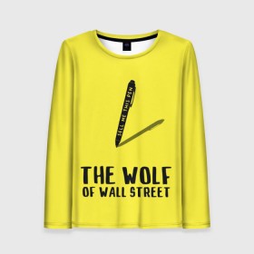 Женский лонгслив 3D с принтом Волк с Уолл Стрит в Белгороде, 100% полиэстер | длинные рукава, круглый вырез горловины, полуприлегающий силуэт | the wolf of wall street | волк с уолл стрит | леонардо дикаприо | мартин скорсезе | продай мне эту ручку