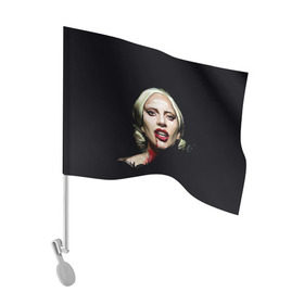 Флаг для автомобиля с принтом Леди Гага в Белгороде, 100% полиэстер | Размер: 30*21 см | Тематика изображения на принте: lady gaga | леди гага