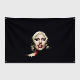 Флаг-баннер с принтом Леди Гага в Белгороде, 100% полиэстер | размер 67 х 109 см, плотность ткани — 95 г/м2; по краям флага есть четыре люверса для крепления | lady gaga | леди гага