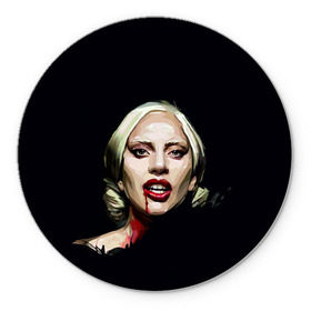 Коврик круглый с принтом Леди Гага в Белгороде, резина и полиэстер | круглая форма, изображение наносится на всю лицевую часть | lady gaga | леди гага