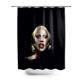 Штора 3D для ванной с принтом Леди Гага в Белгороде, 100% полиэстер | плотность материала — 100 г/м2. Стандартный размер — 146 см х 180 см. По верхнему краю — пластиковые люверсы для креплений. В комплекте 10 пластиковых колец | lady gaga | леди гага