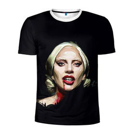 Мужская футболка 3D спортивная с принтом Леди Гага в Белгороде, 100% полиэстер с улучшенными характеристиками | приталенный силуэт, круглая горловина, широкие плечи, сужается к линии бедра | lady gaga | леди гага