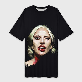 Платье-футболка 3D с принтом Леди Гага в Белгороде,  |  | lady gaga | леди гага
