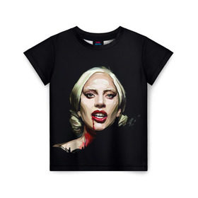 Детская футболка 3D с принтом Леди Гага в Белгороде, 100% гипоаллергенный полиэфир | прямой крой, круглый вырез горловины, длина до линии бедер, чуть спущенное плечо, ткань немного тянется | Тематика изображения на принте: lady gaga | леди гага