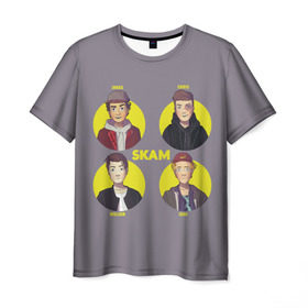 Мужская футболка 3D с принтом Сериал SKAM в Белгороде, 100% полиэфир | прямой крой, круглый вырез горловины, длина до линии бедер | skam | скам | стыд