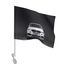 Флаг для автомобиля с принтом BMW X5 в Белгороде, 100% полиэстер | Размер: 30*21 см | bmw | x3 x4 x5 x6 x7 x8 | авто | автомобиль | блатная | бмв | бумер | бэха | иномарка | концерн | красивая | крутая | марка немецкая | машина | пацанский таз | прикольная | тачила | тачка