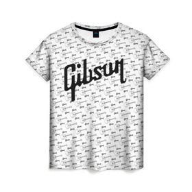 Женская футболка 3D с принтом Gibson в Белгороде, 100% полиэфир ( синтетическое хлопкоподобное полотно) | прямой крой, круглый вырез горловины, длина до линии бедер | fender | gibson | guitar | ibanez | music | rock | гитара | музыка | рок