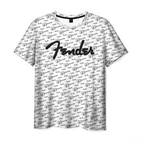 Мужская футболка 3D с принтом Fender в Белгороде, 100% полиэфир | прямой крой, круглый вырез горловины, длина до линии бедер | Тематика изображения на принте: fender | gibson | guitar | ibanez | music | rock | гитара | музыка | рок