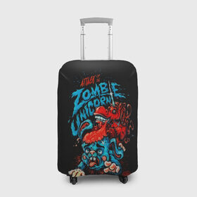 Чехол для чемодана 3D с принтом Зомби в Белгороде, 86% полиэфир, 14% спандекс | двустороннее нанесение принта, прорези для ручек и колес | 3d | zombi | арт | другие | единорог | заяц | зомби | мозги | популярные | прикольные