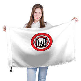 Флаг 3D с принтом Дафф в Белгороде, 100% полиэстер | плотность ткани — 95 г/м2, размер — 67 х 109 см. Принт наносится с одной стороны | bart | duff | homer | simpsons | гомер | дафф | симпсоны