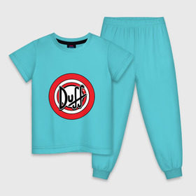 Детская пижама хлопок с принтом пиво Дафф в Белгороде, 100% хлопок |  брюки и футболка прямого кроя, без карманов, на брюках мягкая резинка на поясе и по низу штанин
 | duff | homer | moes | simpsons | гомер | дафф | симпсоны