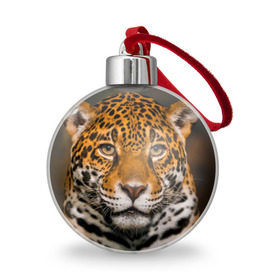 Ёлочный шар с принтом Jaguar в Белгороде, Пластик | Диаметр: 77 мм | глаза | дикая кошка | кошка | леопард | сафари | хищник | ягуар
