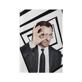 Обложка для паспорта матовая кожа с принтом Джуд Лоу в Белгороде, натуральная матовая кожа | размер 19,3 х 13,7 см; прозрачные пластиковые крепления | актер | ватсон | джуд | джуд лоу | лоу | холмс | шерлок