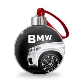 Ёлочный шар с принтом BMW белая в Белгороде, Пластик | Диаметр: 77 мм | Тематика изображения на принте: bmw | x3 x4 x5 x6 x7 x8 | авто | автомобиль | блатная | бмв | бумер | бэха | иномарка | концерн | красивая | крутая | марка немецкая | машина | пацанский таз | прикольная | тачила | тачка