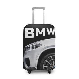 Чехол для чемодана 3D с принтом BMW белая в Белгороде, 86% полиэфир, 14% спандекс | двустороннее нанесение принта, прорези для ручек и колес | bmw | x3 x4 x5 x6 x7 x8 | авто | автомобиль | блатная | бмв | бумер | бэха | иномарка | концерн | красивая | крутая | марка немецкая | машина | пацанский таз | прикольная | тачила | тачка