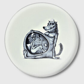 Значок с принтом Wolf в Белгороде,  металл | круглая форма, металлическая застежка в виде булавки | 