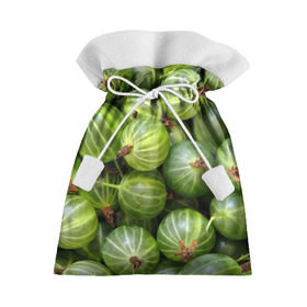 Подарочный 3D мешок с принтом Крыжовник в Белгороде, 100% полиэстер | Размер: 29*39 см | еда | зеленый | крыжовник | растения | текстура | фрукты | ягоды