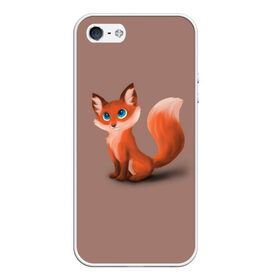 Чехол для iPhone 5/5S матовый с принтом Paint в Белгороде, Силикон | Область печати: задняя сторона чехла, без боковых панелей | fox | red | лиса | лисенок | рыжая
