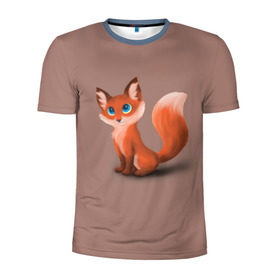Мужская футболка 3D спортивная с принтом Paint в Белгороде, 100% полиэстер с улучшенными характеристиками | приталенный силуэт, круглая горловина, широкие плечи, сужается к линии бедра | fox | red | лиса | лисенок | рыжая
