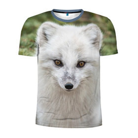Мужская футболка 3D спортивная с принтом White Fox в Белгороде, 100% полиэстер с улучшенными характеристиками | приталенный силуэт, круглая горловина, широкие плечи, сужается к линии бедра | fox | red | лиса | лисенок | рыжая