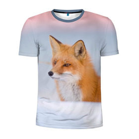 Мужская футболка 3D спортивная с принтом Morning в Белгороде, 100% полиэстер с улучшенными характеристиками | приталенный силуэт, круглая горловина, широкие плечи, сужается к линии бедра | fox | red | лиса | лисенок | рыжая