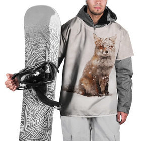 Накидка на куртку 3D с принтом Snow в Белгороде, 100% полиэстер |  | Тематика изображения на принте: fox | red | лиса | лисенок | рыжая