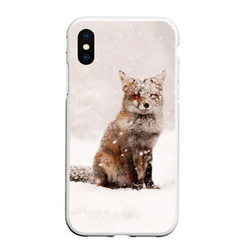 Чехол для iPhone XS Max матовый с принтом Snow в Белгороде, Силикон | Область печати: задняя сторона чехла, без боковых панелей | fox | red | лиса | лисенок | рыжая