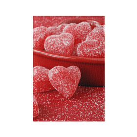Обложка для паспорта матовая кожа с принтом Мармеладные сердца в Белгороде, натуральная матовая кожа | размер 19,3 х 13,7 см; прозрачные пластиковые крепления | Тематика изображения на принте: еда | конфеты | красный | мармелад | сердечки | сладости