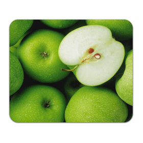 Коврик прямоугольный с принтом Зеленые яблоки в Белгороде, натуральный каучук | размер 230 х 185 мм; запечатка лицевой стороны | еда | зеленый | фрукты | яблоко