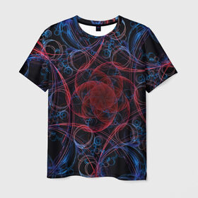 Мужская футболка 3D с принтом Оптические линии в Белгороде, 100% полиэфир | прямой крой, круглый вырез горловины, длина до линии бедер | 3d | абстракция | другие | краска | линии | оптические | полосы | прикольные | разводы | узоры | фрактал | цветные | яркие