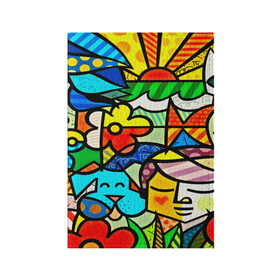 Обложка для паспорта матовая кожа с принтом Картинка-мозаика в Белгороде, натуральная матовая кожа | размер 19,3 х 13,7 см; прозрачные пластиковые крепления | Тематика изображения на принте: 3d | другие | животные | кот | мозаика | насекомые | прикольные | птицы | собака | солнце | текстуры | узор | цветные | цветы | яркие