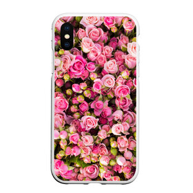 Чехол для iPhone XS Max матовый с принтом Розовый рай в Белгороде, Силикон | Область печати: задняя сторона чехла, без боковых панелей | Тематика изображения на принте: бутон | лепестки | роза | розовый | розочка | цветок | цветы