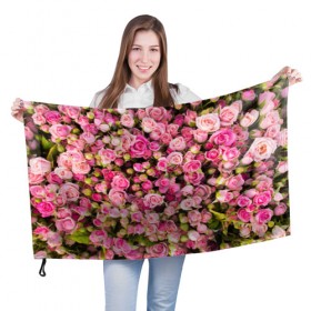 Флаг 3D с принтом Розовый рай в Белгороде, 100% полиэстер | плотность ткани — 95 г/м2, размер — 67 х 109 см. Принт наносится с одной стороны | бутон | лепестки | роза | розовый | розочка | цветок | цветы
