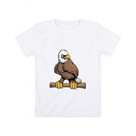 Детская футболка хлопок с принтом Орел в Белгороде, 100% хлопок | круглый вырез горловины, полуприлегающий силуэт, длина до линии бедер | 