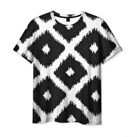 Мужская футболка 3D с принтом Mesh в Белгороде, 100% полиэфир | прямой крой, круглый вырез горловины, длина до линии бедер | Тематика изображения на принте: 3d | геометрия | другие | картинка | квадрат | краски | круг | линии | полосы | прикольные | рисунок | сетка | текстуры | узор | фигуры | черно белый