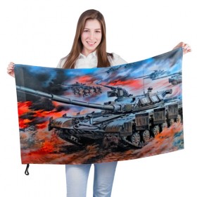Флаг 3D с принтом Вторая мировая война в Белгороде, 100% полиэстер | плотность ткани — 95 г/м2, размер — 67 х 109 см. Принт наносится с одной стороны | 9 мая | bigworld | t 34 85 | tank | tanks | ussr | великая отечественная | день победы | праздник | ссср | т 34 85 | танк | танки