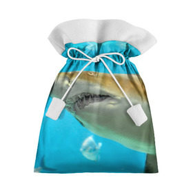 Подарочный 3D мешок с принтом Тигровая акула в Белгороде, 100% полиэстер | Размер: 29*39 см | Тематика изображения на принте: голубое море | океан | рыба