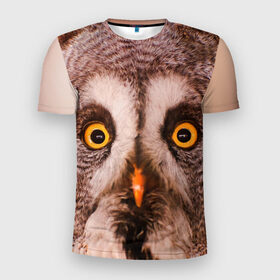 Мужская футболка 3D спортивная с принтом Кофе в Белгороде, 100% полиэстер с улучшенными характеристиками | приталенный силуэт, круглая горловина, широкие плечи, сужается к линии бедра | owl | мудрость | птица | сова | филин