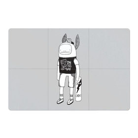 Магнитный плакат 3Х2 с принтом Скейтер в Белгороде, Полимерный материал с магнитным слоем | 6 деталей размером 9*9 см | город | кролик | скейт | скейтборд