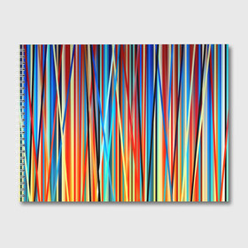 Альбом для рисования с принтом Colored stripes в Белгороде, 100% бумага
 | матовая бумага, плотность 200 мг. | 3d | colored stripes | абстракция | другие | картинка | краски | линии | отблеск | полосы | прикольные | радуга | свет | цветные | яркие