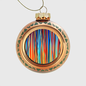 Стеклянный ёлочный шар с принтом Colored stripes в Белгороде, Стекло | Диаметр: 80 мм | 3d | colored stripes | абстракция | другие | картинка | краски | линии | отблеск | полосы | прикольные | радуга | свет | цветные | яркие