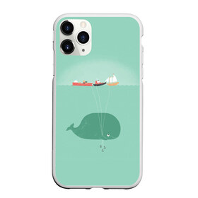 Чехол для iPhone 11 Pro матовый с принтом Кит с корабликами в Белгороде, Силикон |  | Тематика изображения на принте: кит | корабли | лодки | море | океан | шарики | якорь | якоря
