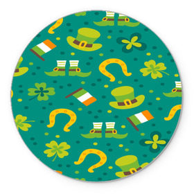 Коврик круглый с принтом День святого Патрика в Белгороде, резина и полиэстер | круглая форма, изображение наносится на всю лицевую часть | зеленая | ирландия