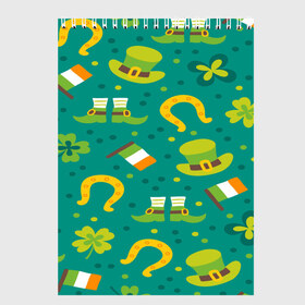 Скетчбук с принтом День святого Патрика в Белгороде, 100% бумага
 | 48 листов, плотность листов — 100 г/м2, плотность картонной обложки — 250 г/м2. Листы скреплены сверху удобной пружинной спиралью | зеленая | ирландия