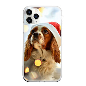 Чехол для iPhone 11 Pro матовый с принтом Рождество в Белгороде, Силикон |  | Тематика изображения на принте: dog | кавалер кинг чарльз спаниель | новый год | пес | рождество | собака