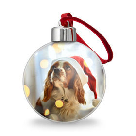 Ёлочный шар с принтом Рождество в Белгороде, Пластик | Диаметр: 77 мм | dog | кавалер кинг чарльз спаниель | новый год | пес | рождество | собака