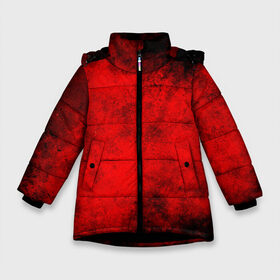Зимняя куртка для девочек 3D с принтом Grunge red в Белгороде, ткань верха — 100% полиэстер; подклад — 100% полиэстер, утеплитель — 100% полиэстер. | длина ниже бедра, удлиненная спинка, воротник стойка и отстегивающийся капюшон. Есть боковые карманы с листочкой на кнопках, утяжки по низу изделия и внутренний карман на молнии. 

Предусмотрены светоотражающий принт на спинке, радужный светоотражающий элемент на пуллере молнии и на резинке для утяжки. | watercolor | абстракция красок | акварель | брызги красок | живопись | краска | потертость красок