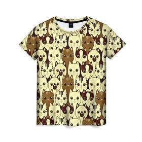 Женская футболка 3D с принтом Коты бомбинг в Белгороде, 100% полиэфир ( синтетическое хлопкоподобное полотно) | прямой крой, круглый вырез горловины, длина до линии бедер | 3d | животные | коты | котэ | котята | милые животные | прикольные | цветные | яркие