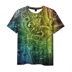 Мужская футболка 3D с принтом Цветной узор 8 в Белгороде, 100% полиэфир | прямой крой, круглый вырез горловины, длина до линии бедер | разводы | рисунок | текстура | узор | цветной